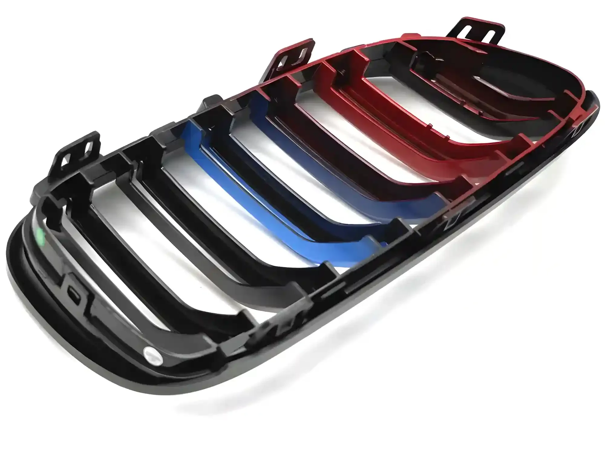 Grill BMW 3 (E92 / E93) LCI 2010 - 2013 │ Sportsgrill M Performance-stil - svart høyglans tri-colour double slat – bilde 5