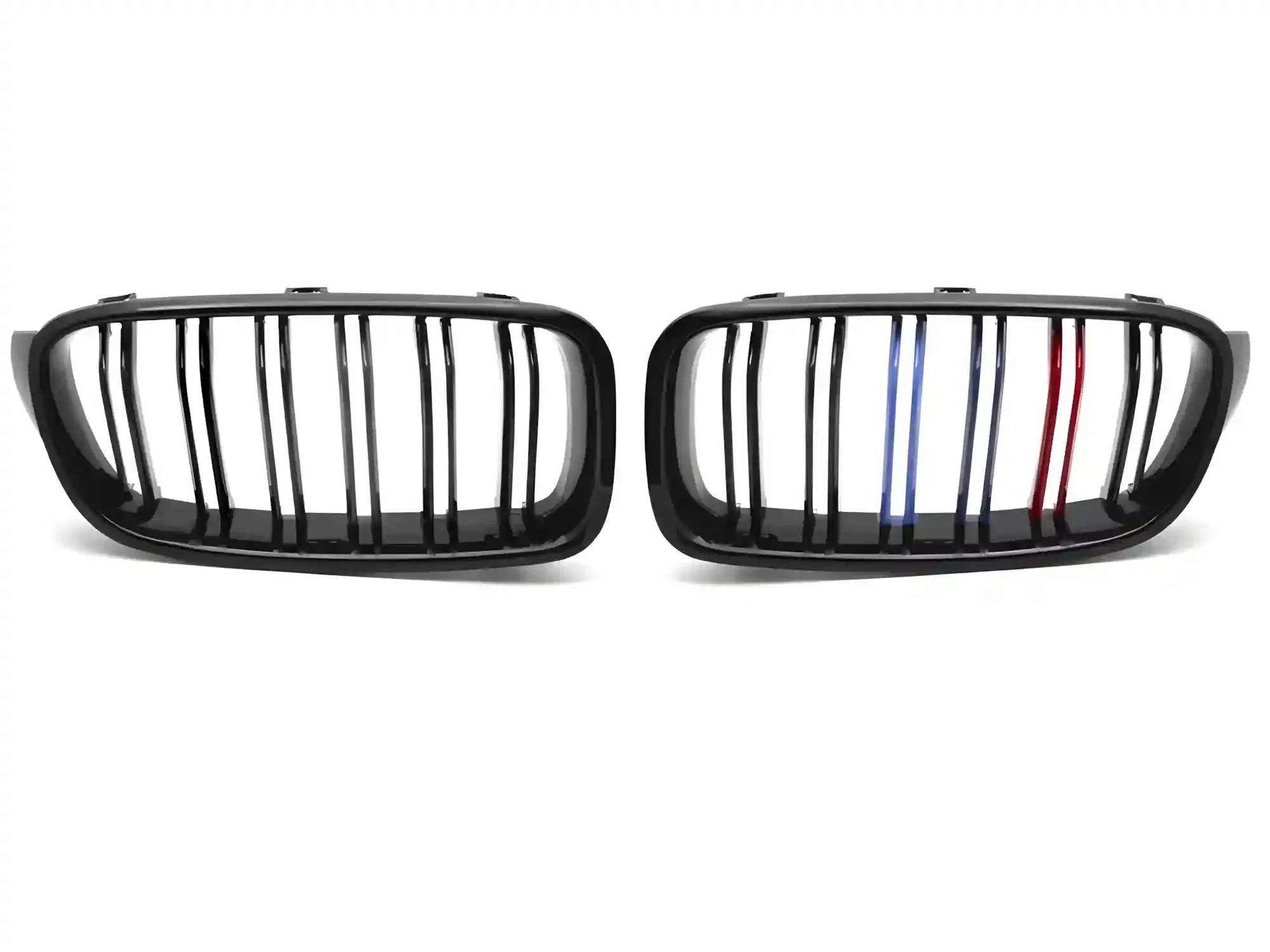 Grill BMW 3 (F30 / F31) 2011 - 2018 │ Sportsgrill double bar - svart høyglans tri-colour – bilde 2