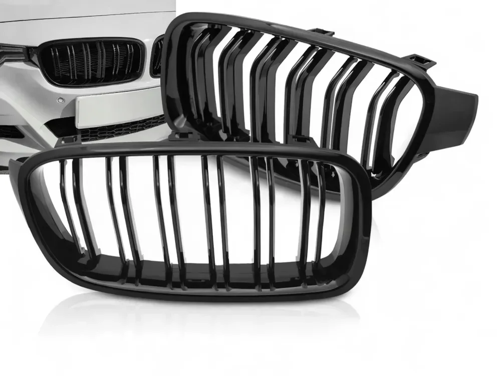 Grill BMW 3 (F30 / F31) 2011 - 2018 │ Sportsgrill M Performance-stil - svart høyglans double bar