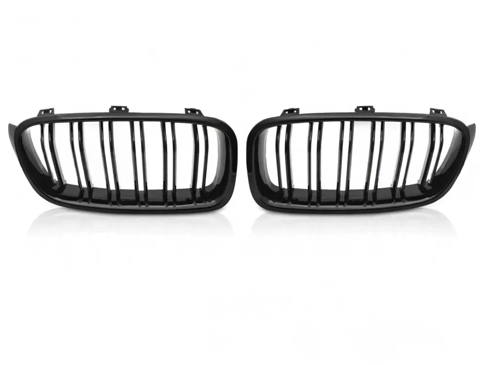 Grill BMW 3 (F30 / F31) 2011 - 2018 │ Sportsgrill M Performance-stil - svart høyglans double bar – bilde 2