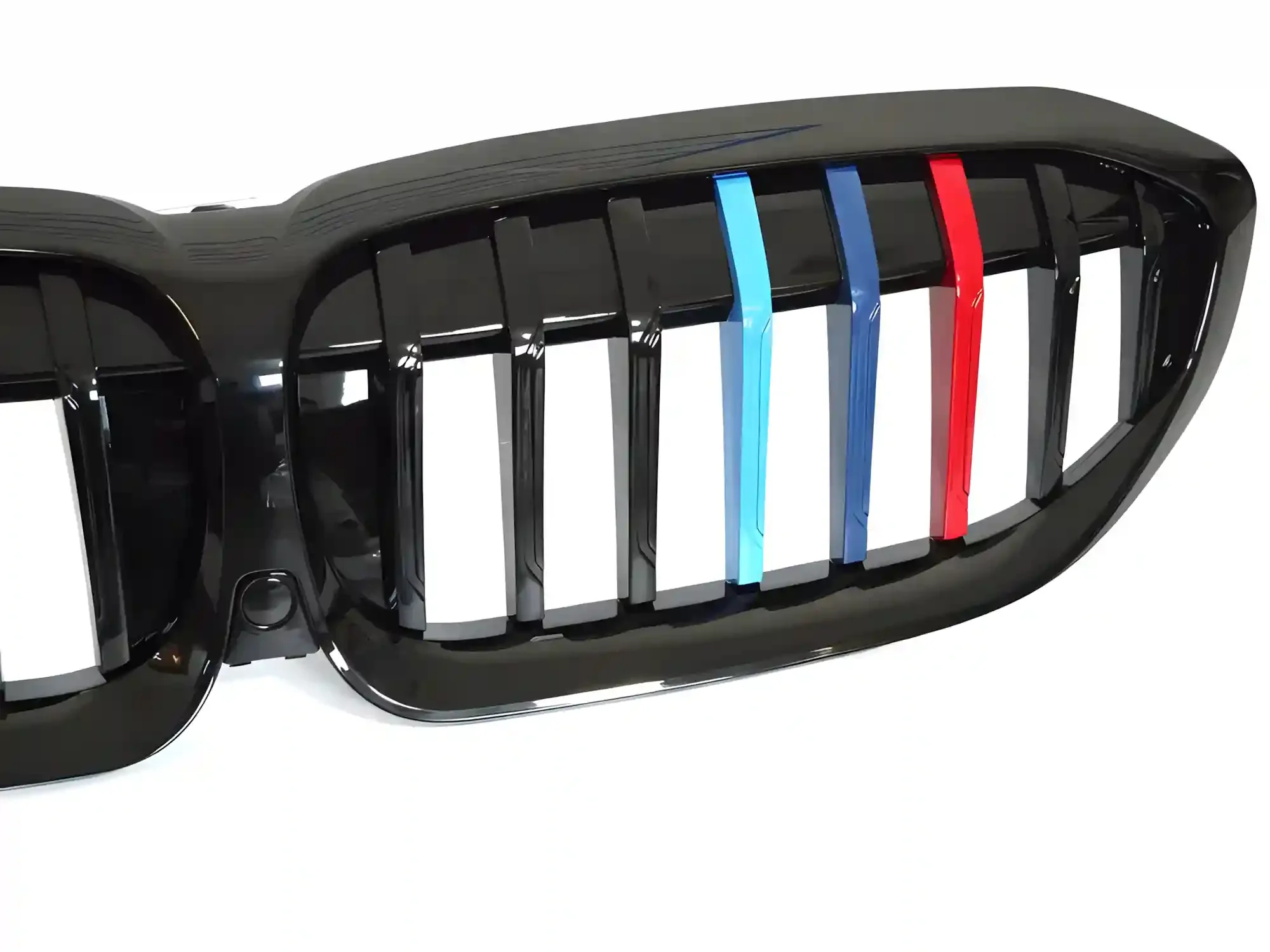 Grill BMW 3 (G20 / G21) 2018 - 2022 │ Sportsgrill M Performance-stil - svart høyglans tri-colour double bar – bilde 3