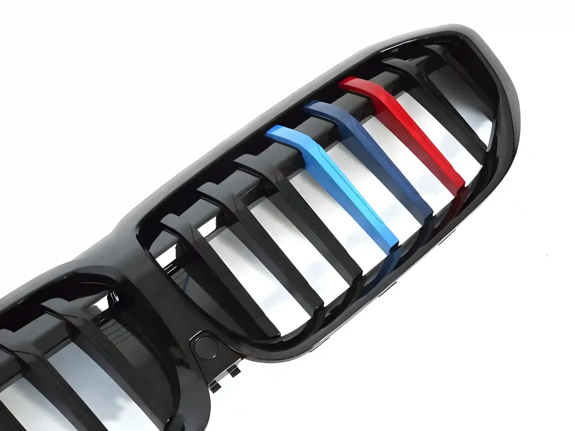 Grill BMW 3 (G20 / G21) 2018 - 2022 │ Sportsgrill M Performance-stil - svart høyglans tri-colour double bar – bilde 4