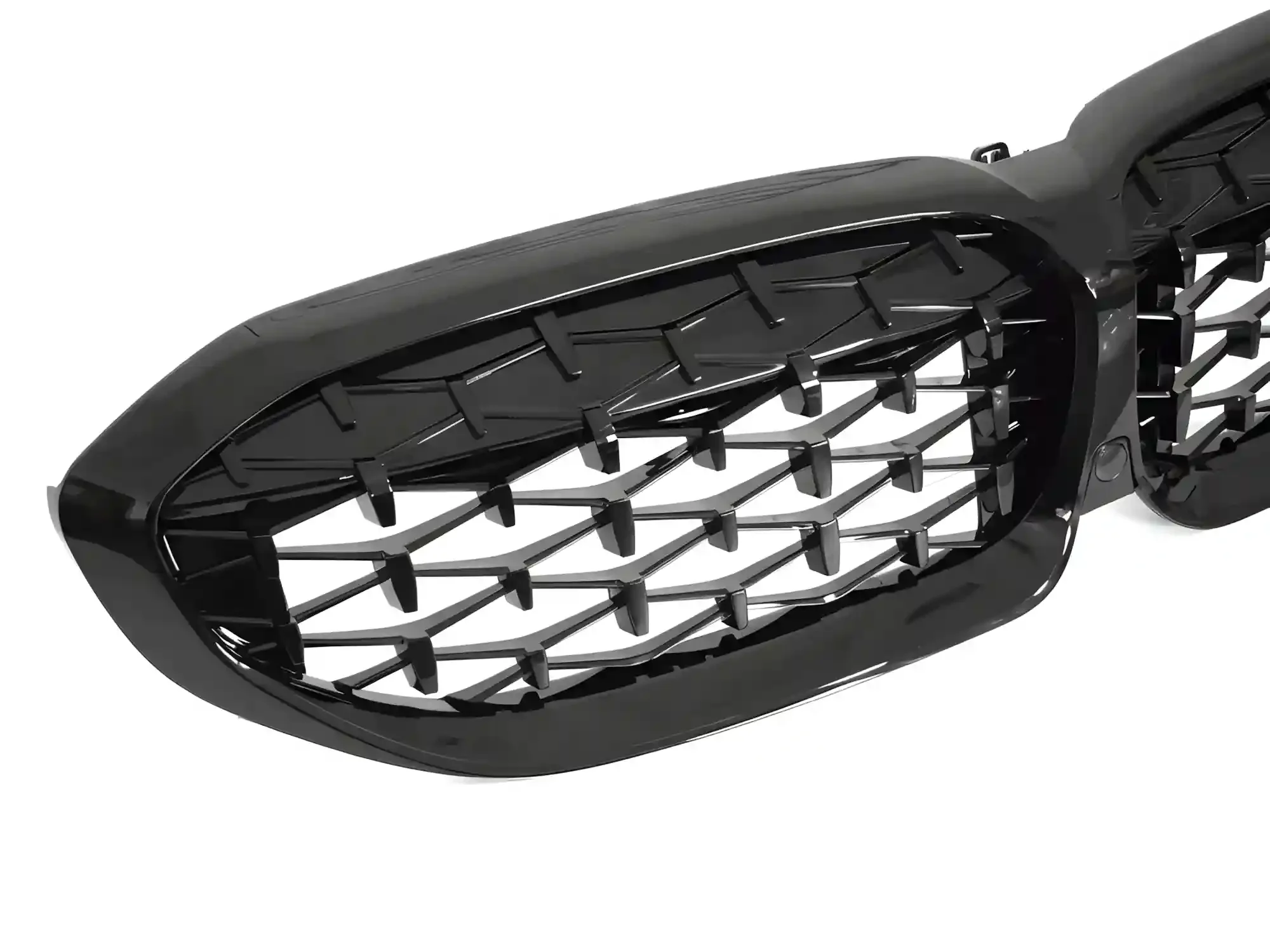 Grill BMW 3 (G20 / G21) 2019 - 2022 │ Diamond-grill - svart høyglans med kameraåpning – bilde 3