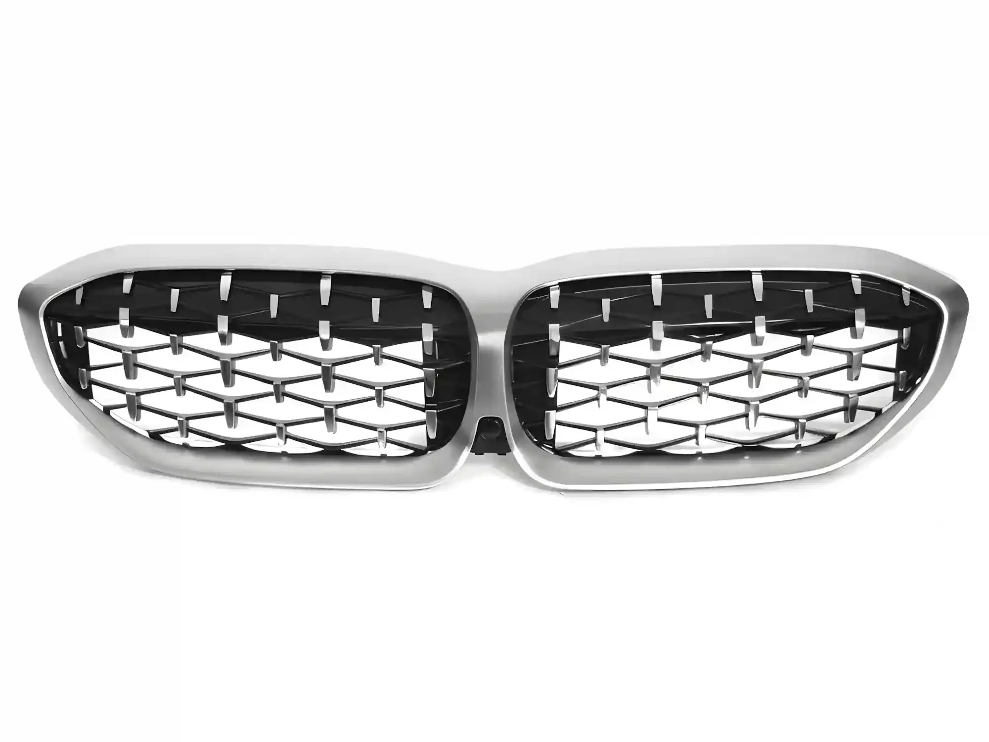Grill BMW 3 (G20 / G21) 2019 - 2022 │ Sportsgrill diamond-stil - sølv matt chrome – bilde 2