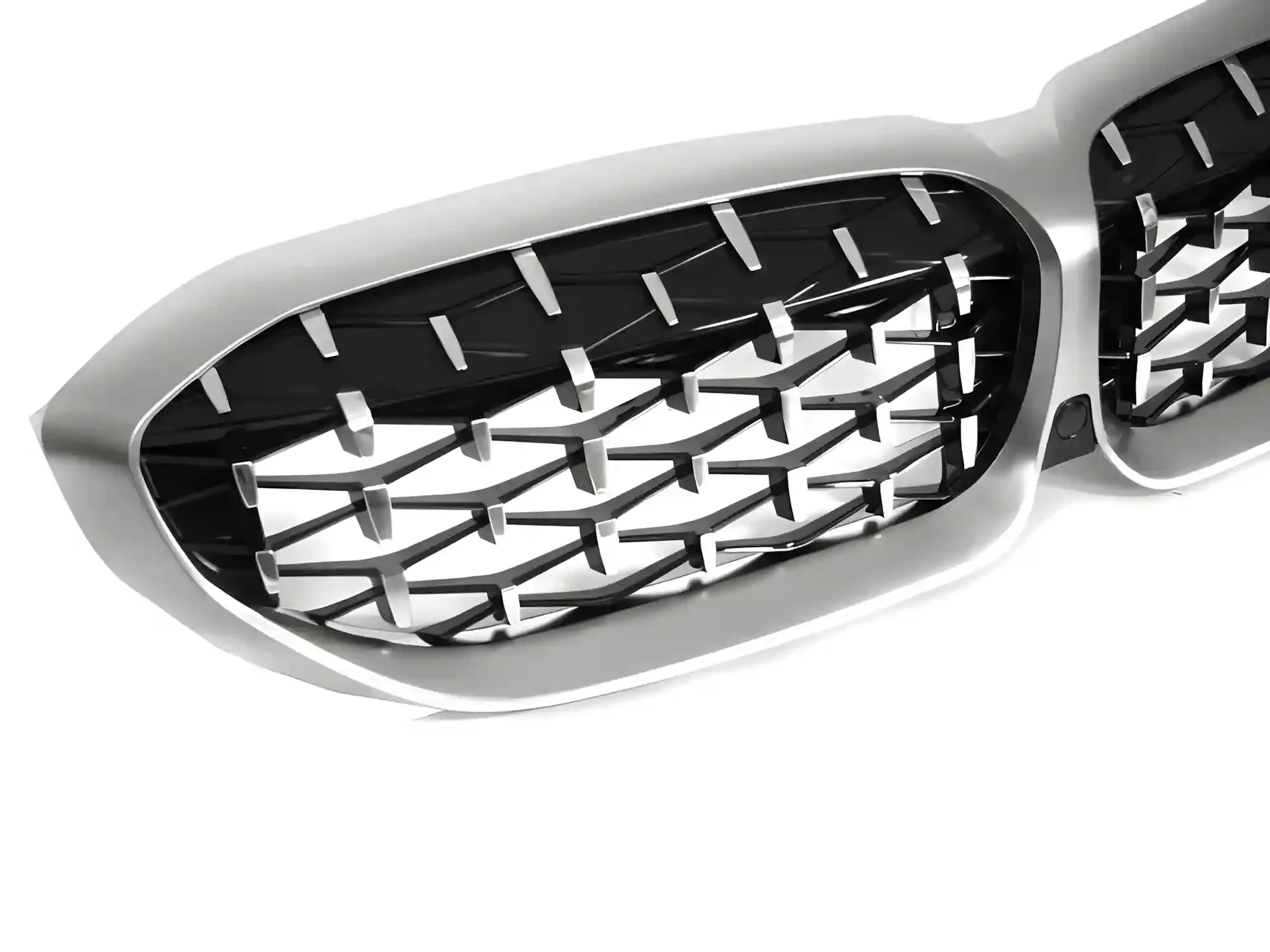 Grill BMW 3 (G20 / G21) 2019 - 2022 │ Sportsgrill diamond-stil - sølv matt chrome – bilde 3