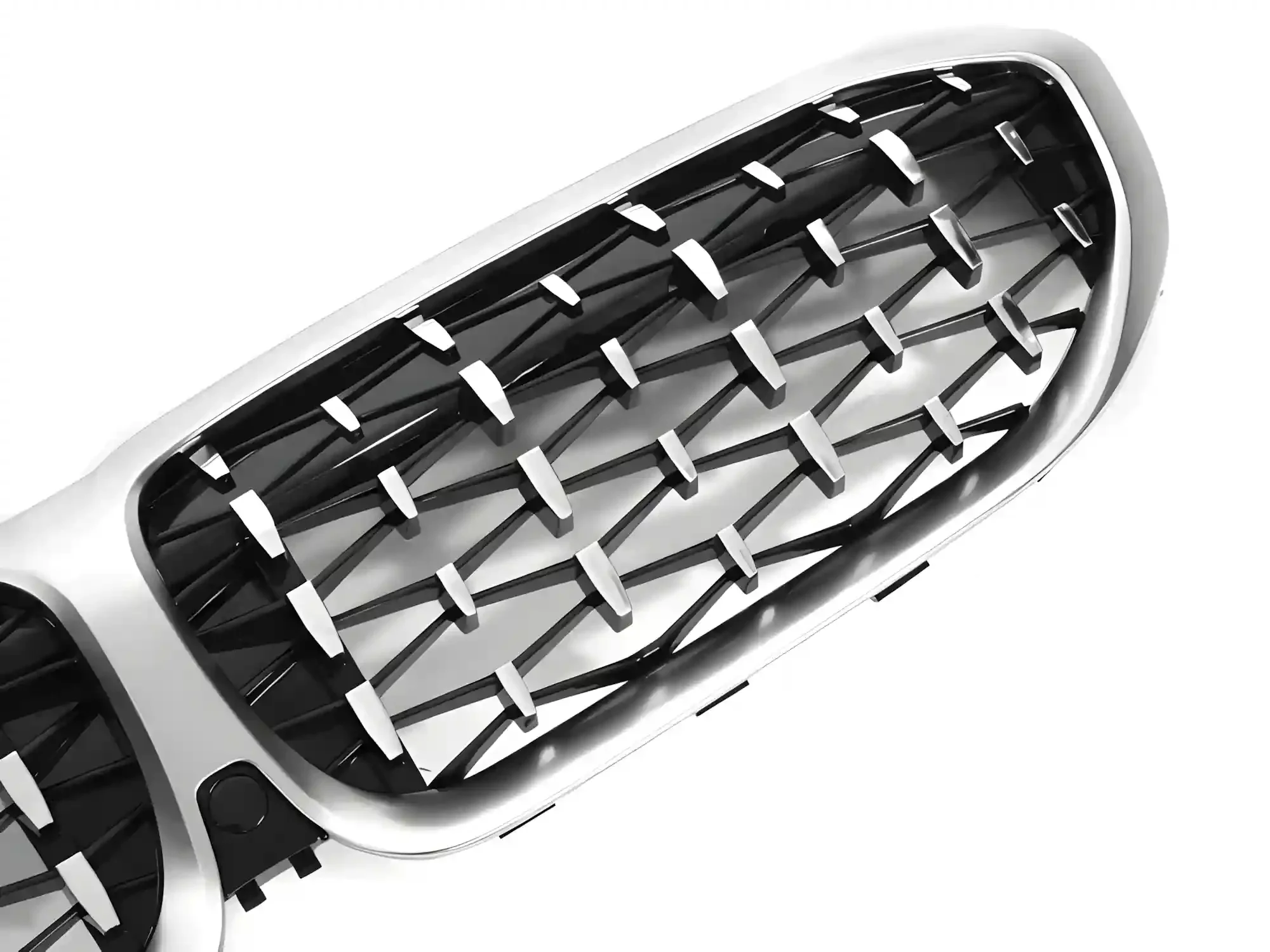 Grill BMW 3 (G20 / G21) 2019 - 2022 │ Sportsgrill diamond-stil - sølv matt chrome – bilde 4