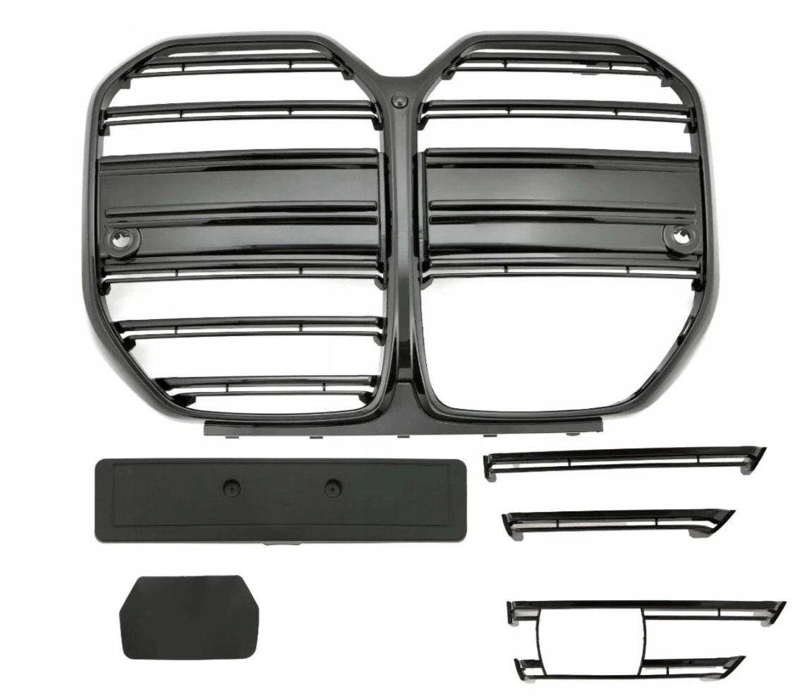 Grill BMW 4 (G26) Gran Coupe 2021 -> │ Sportsgrill M Performance-stil - svart høyglans double slat – bilde 2