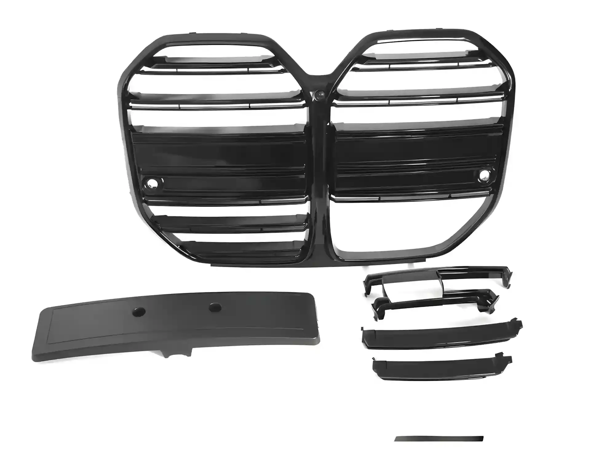 Grill BMW 4 (G26) Gran Coupe 2021 -> │ Sportsgrill M4-stil - svart høyglans double slat – bilde 2