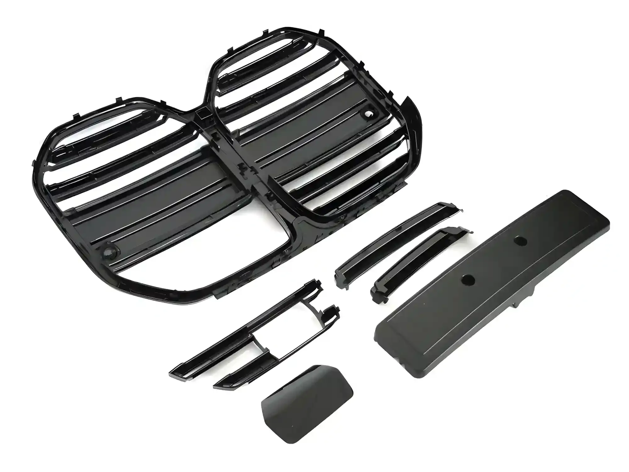 Grill BMW 4 (G26) Gran Coupe 2021 -> │ Sportsgrill M4-stil - svart høyglans double slat – bilde 4