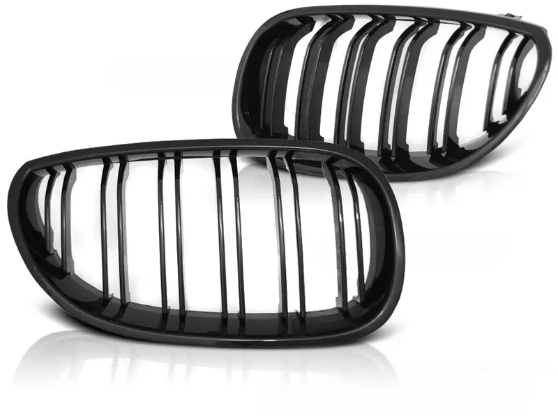 Grill BMW 5 (E60/E61) 2003 - 2010 │ GLOSSY BLACK DOUBLE BAR SPORT LOOK Image 1