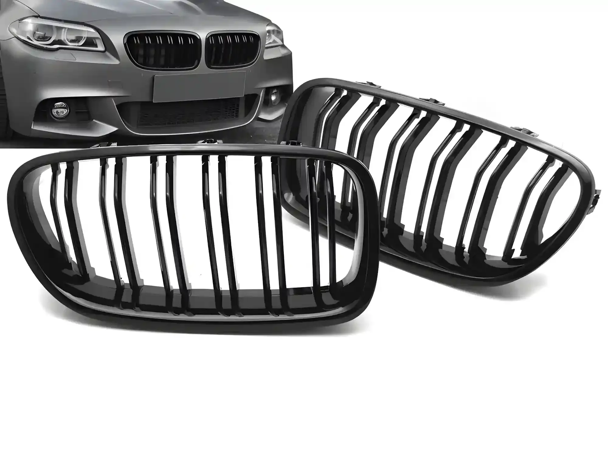 Grill BMW 5 (F10 / F11) 2010 - 2016 │ Sportsgrill - svart høyglans double bar