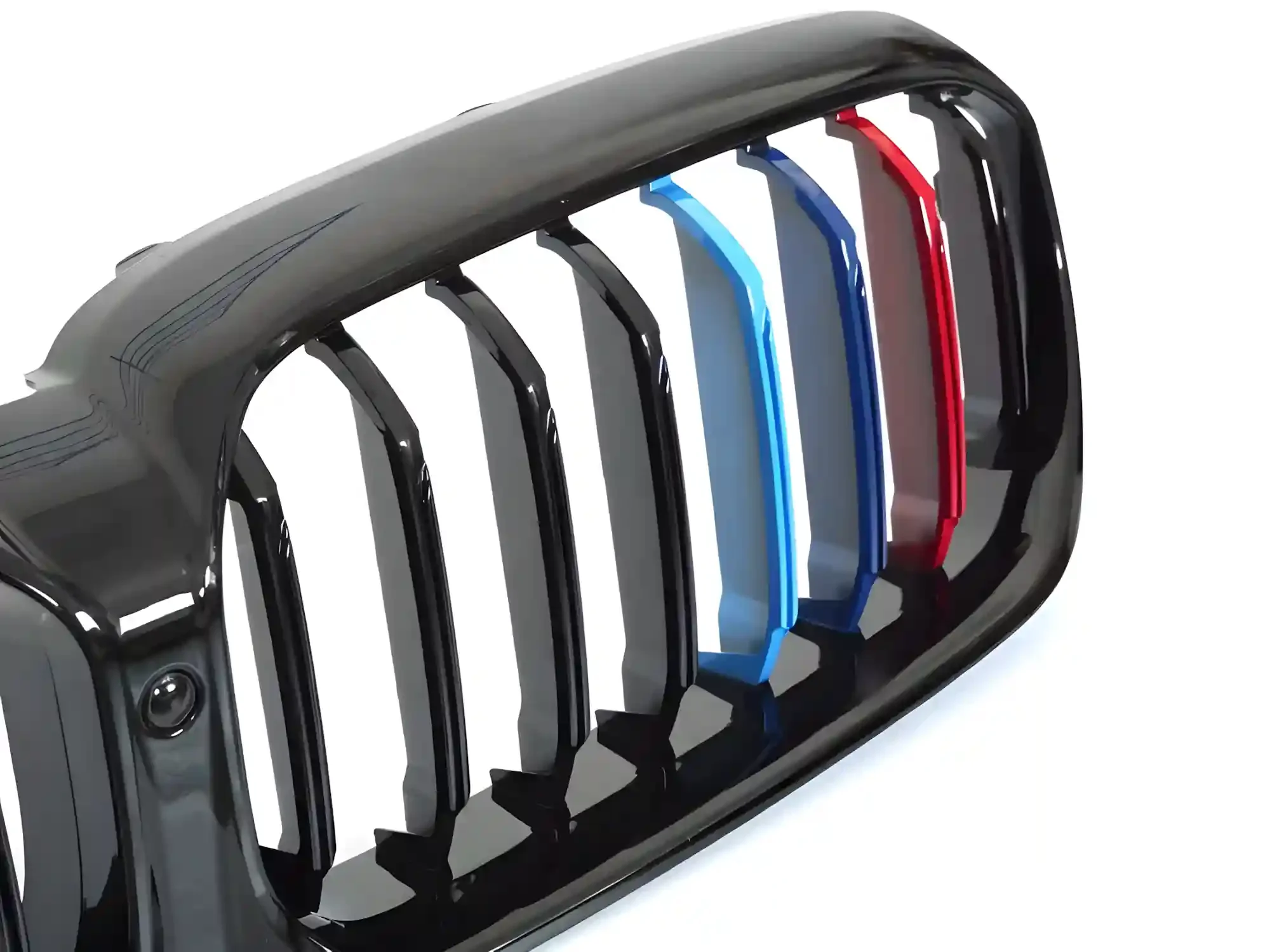 Grill BMW 5 (G30 / G31) Facelift 2020 - 2023 │ Sportsgrill M Performance-stil - gloss black tri-colour double bar – bilde 3