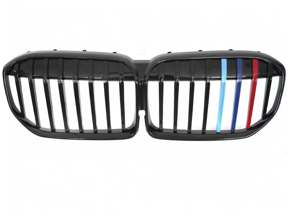 Grill BMW 7 (G11 / G12) Facelift 2019 - 2022 │ Sportsgrill M Performance-stil - svart høyglans tri-colour double bar – bilde 2