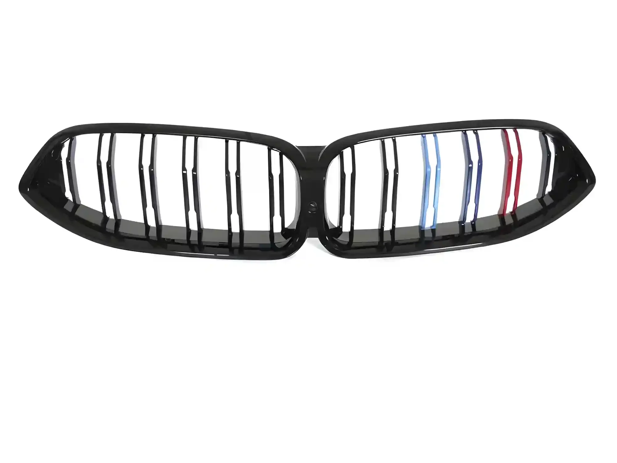 Grill BMW 8 (G14 / G15) 2018–2022 │ Sportsgrill M Performance-stil - svart høyglans tri-colour double bar – bilde 2