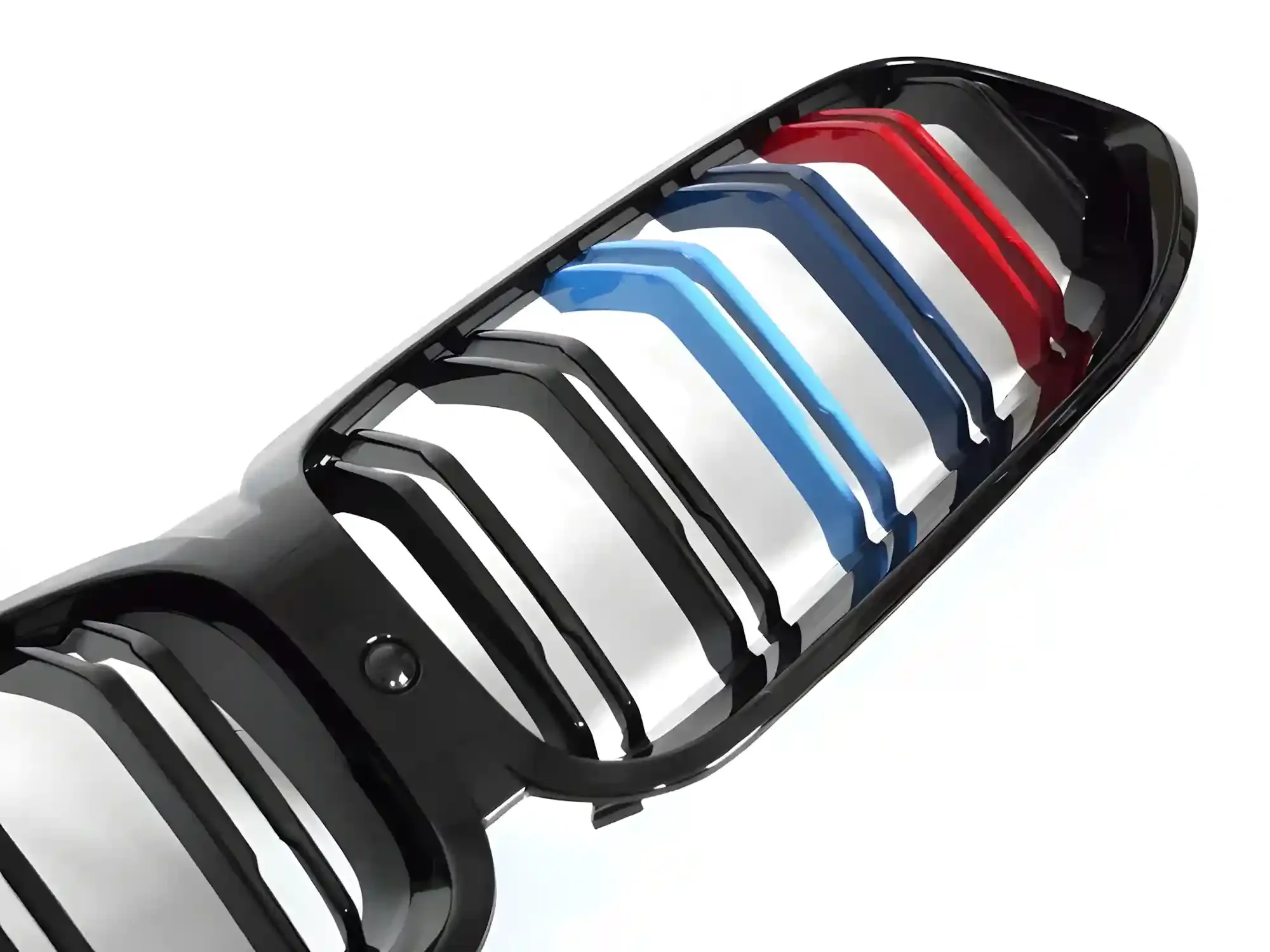 Grill BMW 8 (G14 / G15) 2018–2022 │ Sportsgrill M Performance-stil - svart høyglans tri-colour double bar – bilde 3
