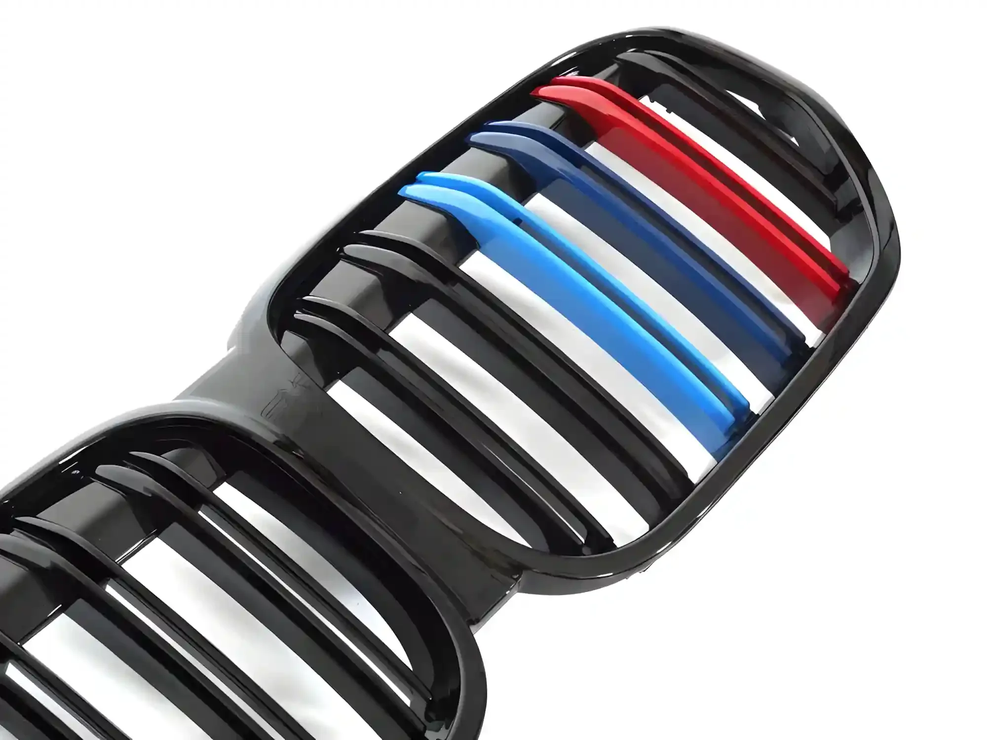 Grill BMW X1 (F48) LCI 2019 - 2022 │ Sportsgrill M Performance-stil - gloss black tri-colour double bar – bilde 3