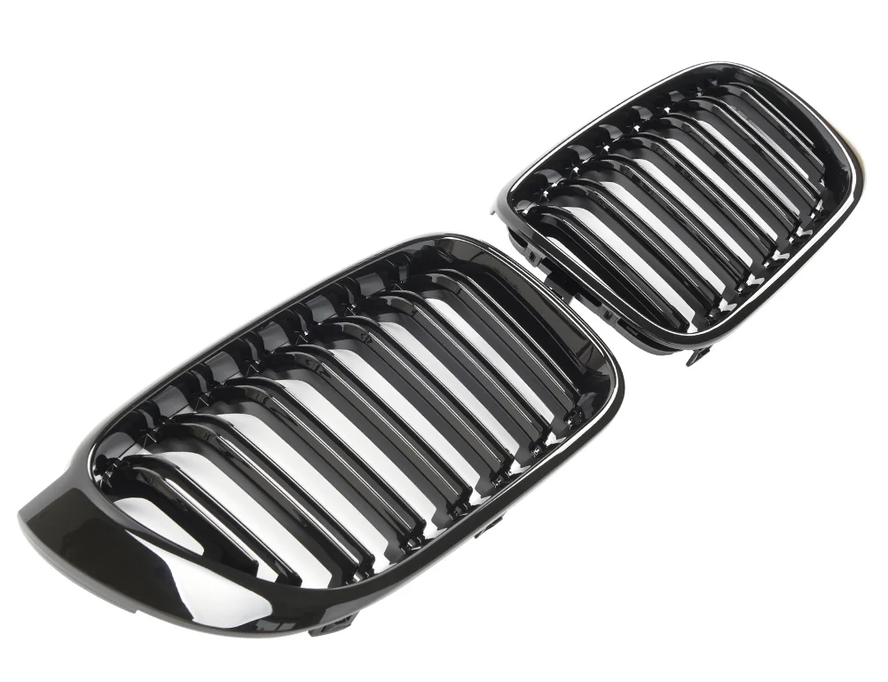 Grill BMW X3 (F25 LCI) 2014–2017 / X4 (F26) 2014 – 2018 │ Sportsgrill M Performance-stil - svart høyglans double bar
