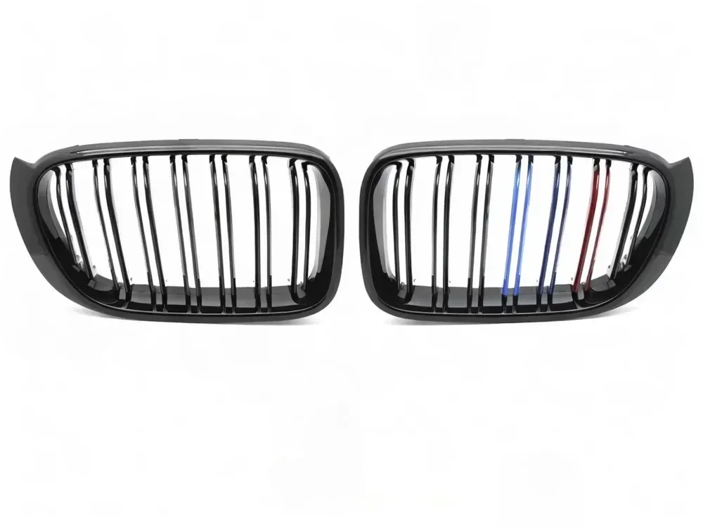 Grill BMW X3 (F25 LCI) 2014–2017 / X4 (F26) 2014–2018 │ Sportsgrill M Performance-stil - svart høyglans tri-colour double bar – bilde 2