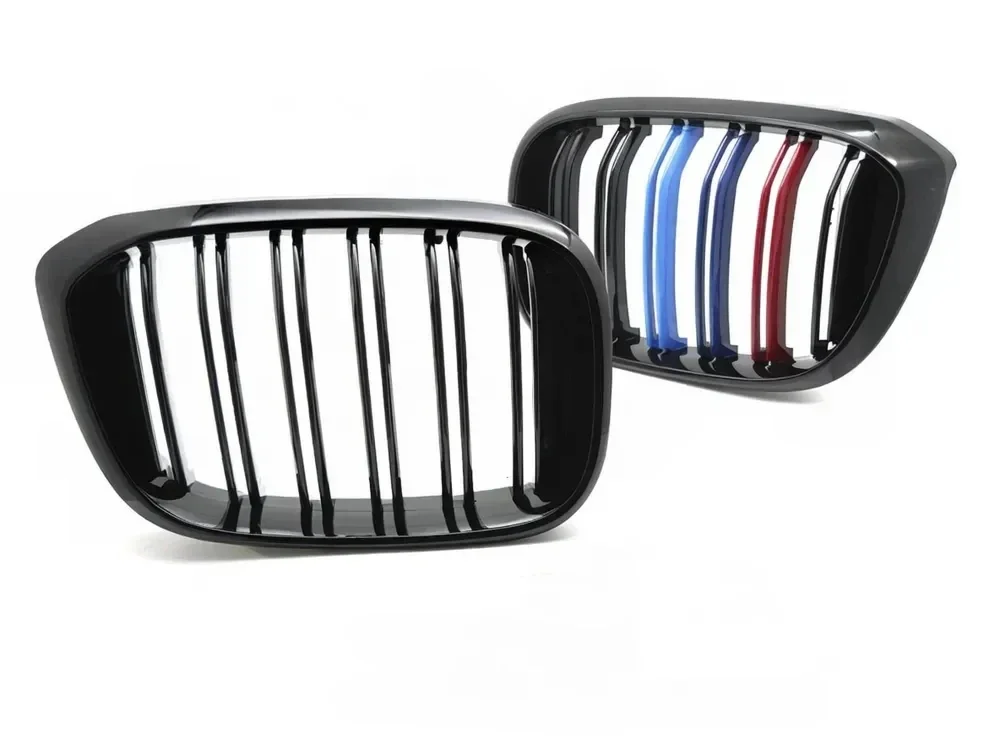Grill BMW X3 (G01) 2017–2021 / X4 (G02) 2018–2021 │ Sportsgrill M Performance-stil - svart høyglans tri-colour double bar