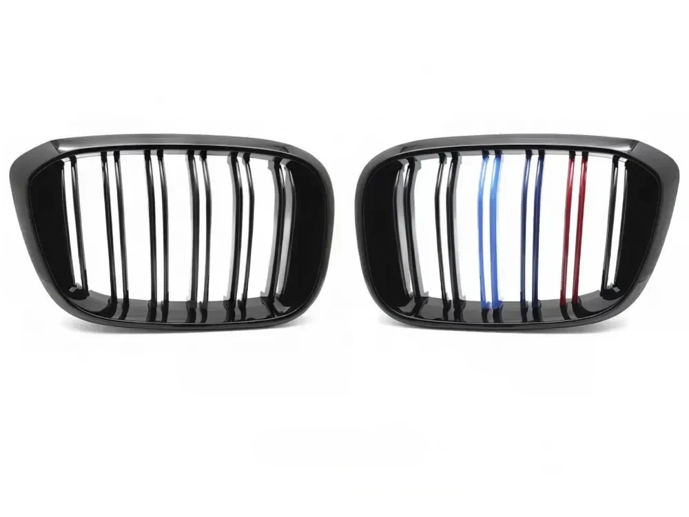 Grill BMW X3 (G01) 2017–2021 / X4 (G02) 2018–2021 │ Sportsgrill M Performance-stil - svart høyglans tri-colour double bar – bilde 2