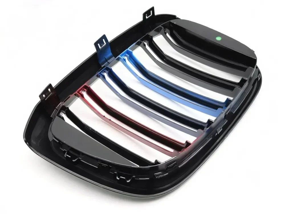 Grill BMW X3 (G01) 2017–2021 / X4 (G02) 2018–2021 │ Sportsgrill M Performance-stil - svart høyglans tri-colour double bar – bilde 4