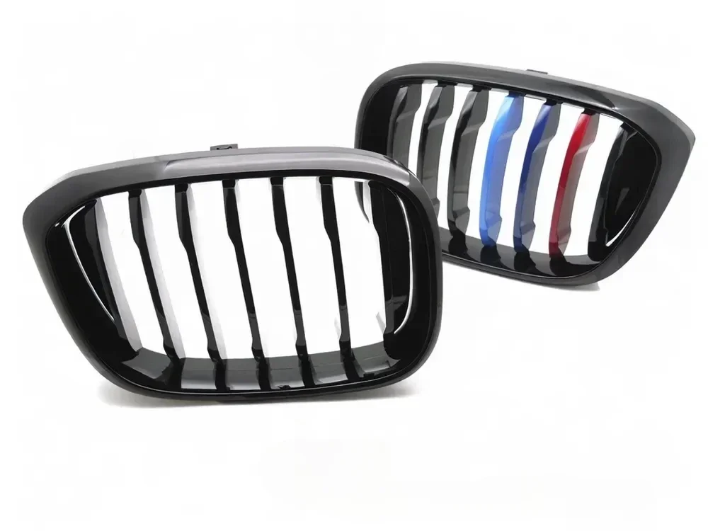 Grill BMW X3 (G01) 2017 – 2021 / X4 (G02) 2018 – 2021 │ Sportsgrill M Performance-stil - svart høyglans tri-colour double bar