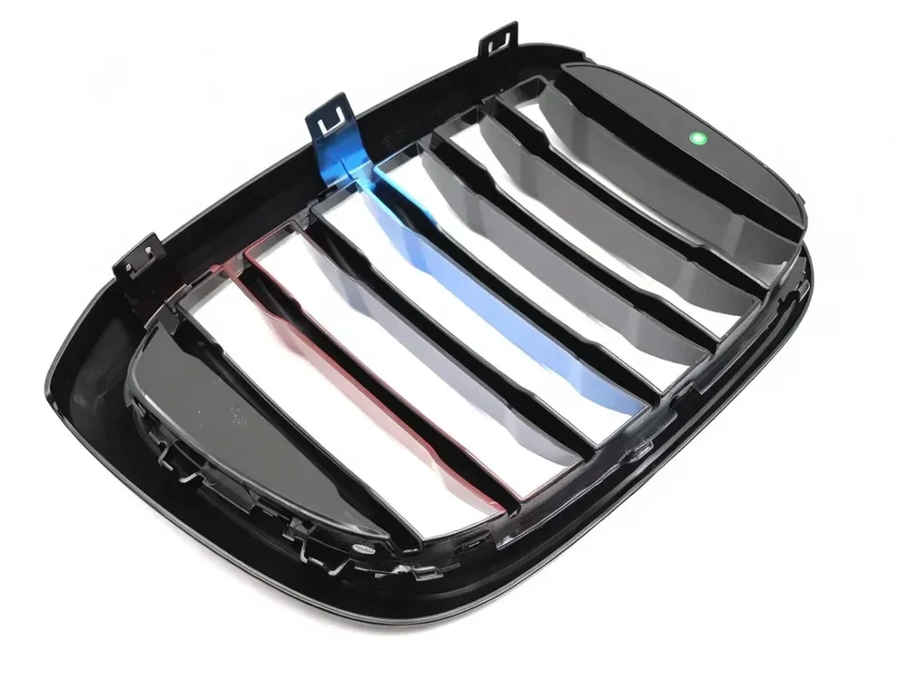 Grill BMW X3 (G01) 2017 – 2021 / X4 (G02) 2018 – 2021 │ Sportsgrill M Performance-stil - svart høyglans tri-colour double bar – bilde 4