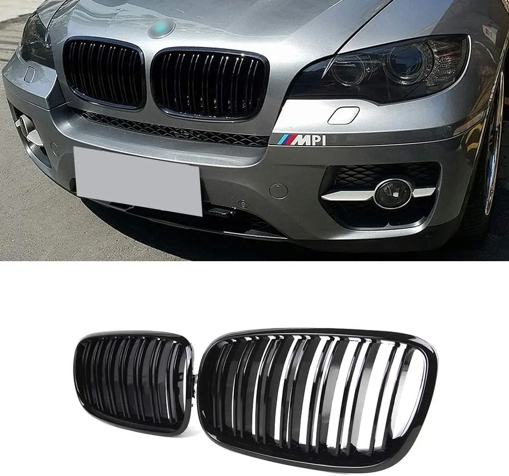 Grill BMW X5 (E70) / BMW X6 (E71) 2007 - 2014 │ SPORT STYLE DOUBLE BAR GLOSSY BLACK – bilde 4