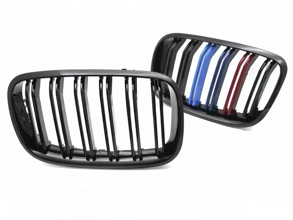 Grill BMW X5 (E70) / X6 (E71) 2006 - 2014 │ Sportsgrill M Performance-stil - gloss black tri-colour double bar – bilde 3
