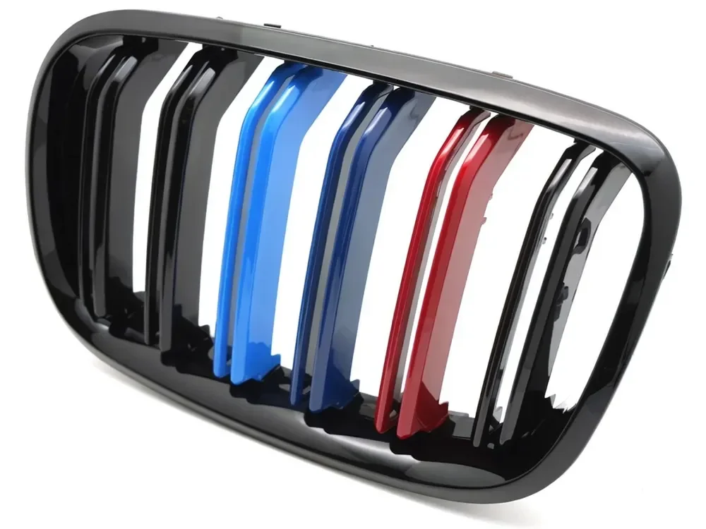 Grill BMW X5 (E70) / X6 (E71) 2006 - 2014 │ Sportsgrill M Performance-stil - gloss black tri-colour double bar – bilde 5