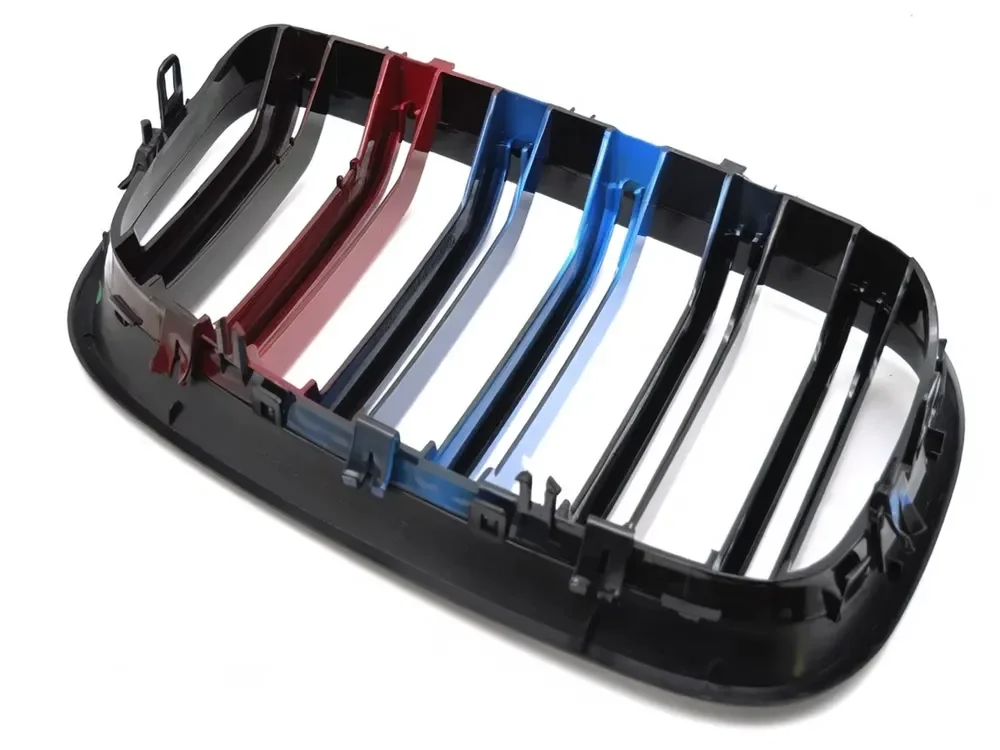 Grill BMW X5 (E70) / X6 (E71) 2006 - 2014 │ Sportsgrill M Performance-stil - gloss black tri-colour double bar – bilde 7
