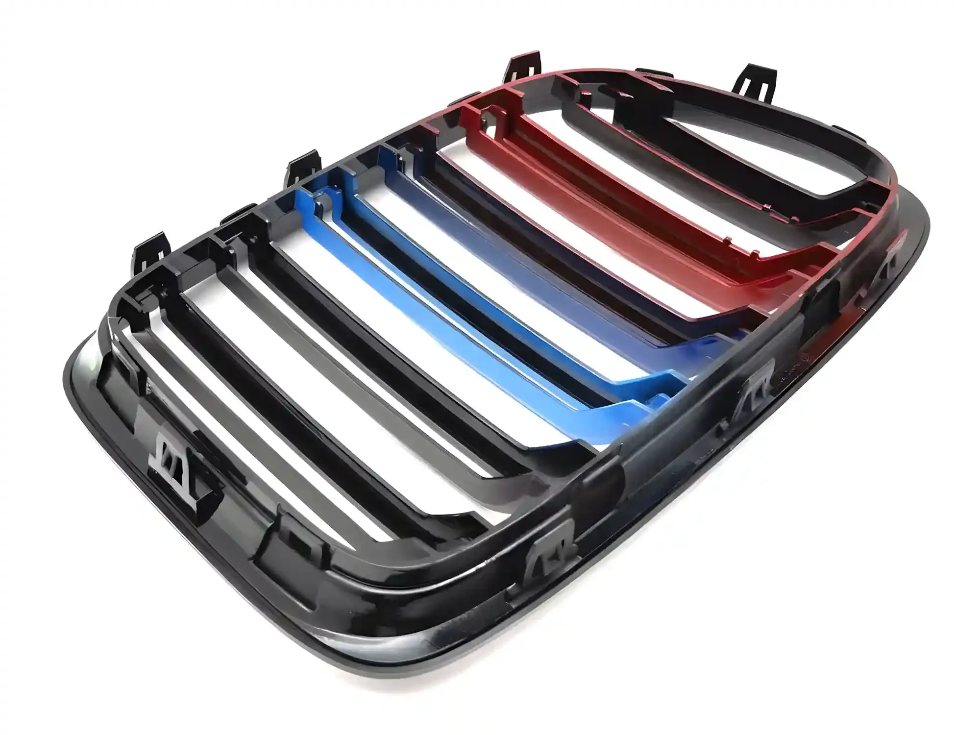 Grill BMW X6 (G06) 2019 - 2023 │ Sportsgrill M Performance-stil - svart høyglans tri-colour double bar – bilde 4