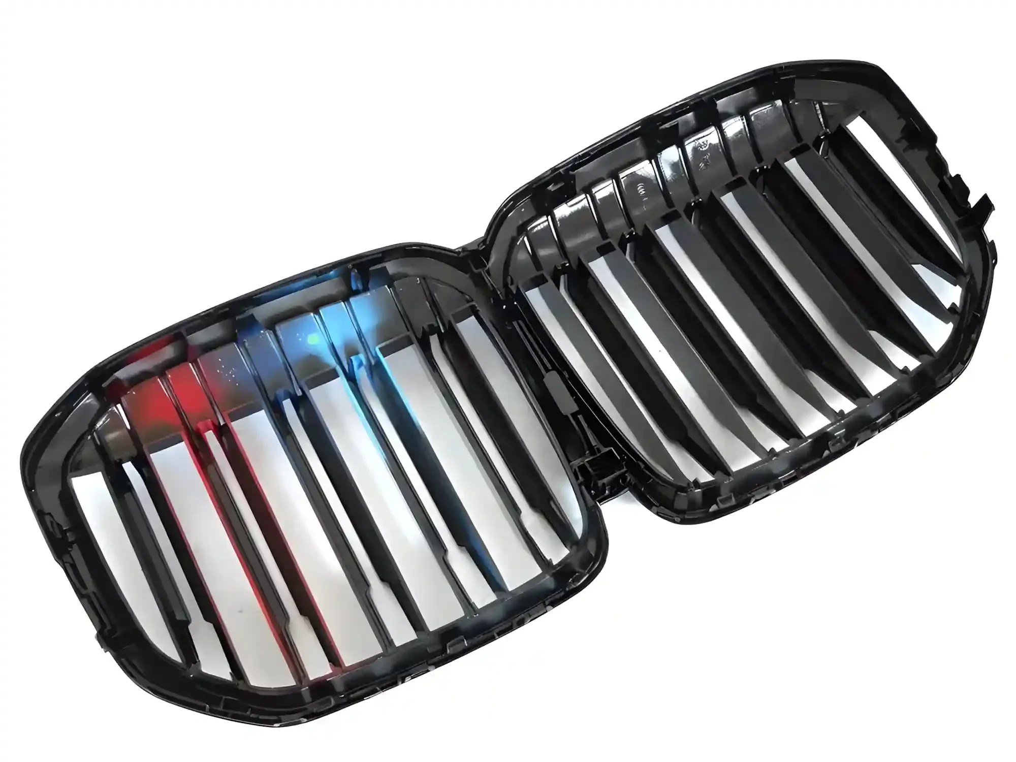 Grill BMW X7 (G07) 2018 – 2022 │ Sportsgrill - svart høyglans tri-colour double bar – bilde 4