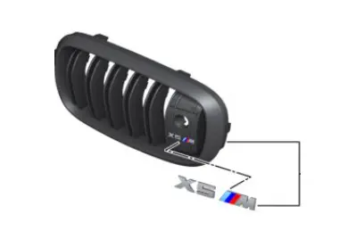 Grill emblem X5M BMW OEM Silver Edition – bilde 6