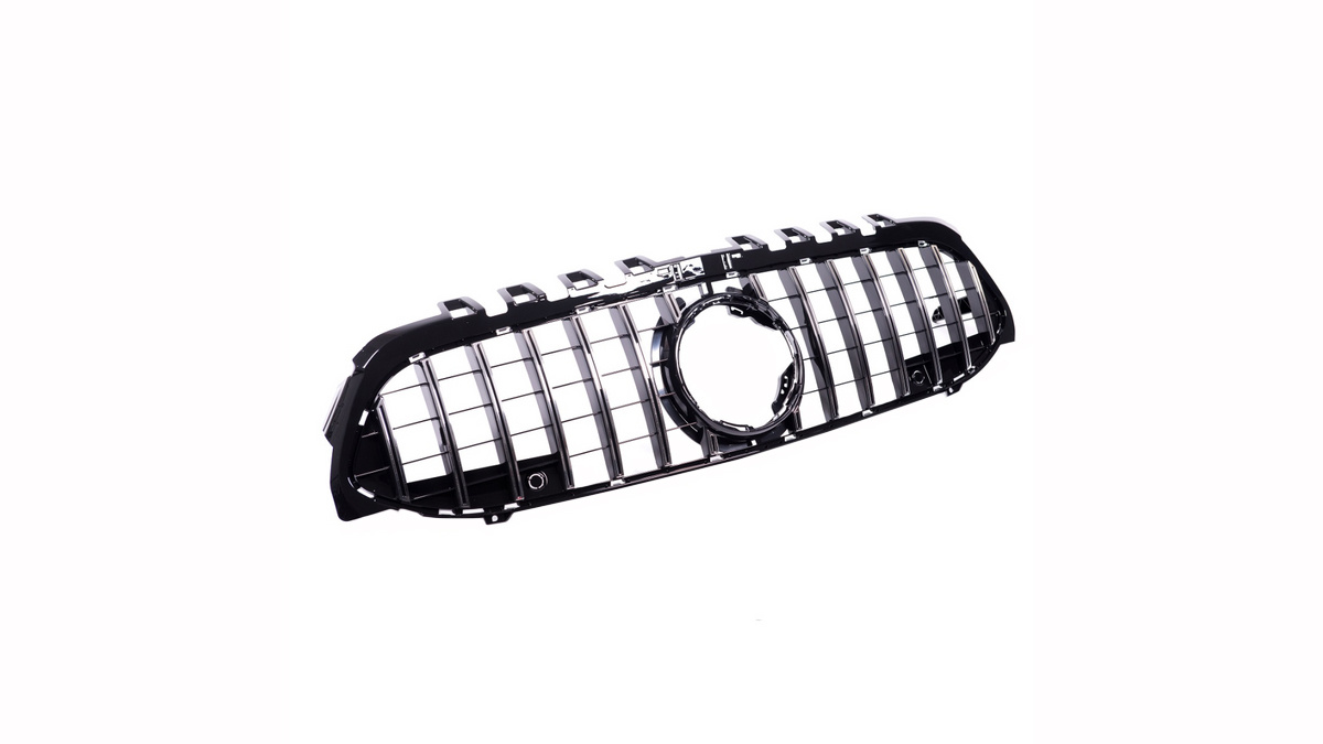 Grill Mercedes A-Class (W177) 2022 -> │ Sportsgrill GT-stil - gloss black / chrome – bilde 3