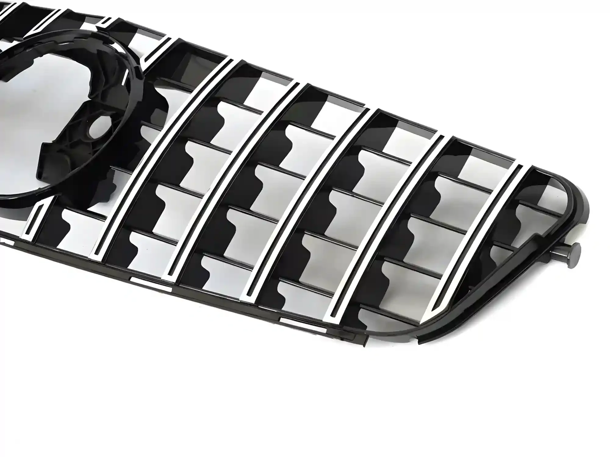 Grill Mercedes-Benz C (W204 / S204) 2007 – 2014 │ Sportsgrill AMG-stil - svart med krom detaljer – bilde 3