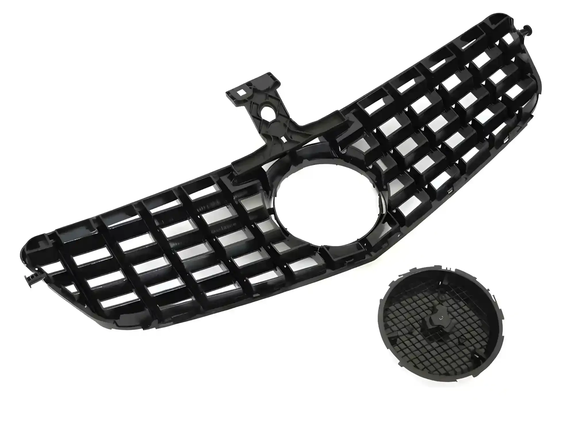 Grill Mercedes-Benz C (W204 / S204) 2007 – 2014 │ Sportsgrill AMG-stil - svart med krom detaljer – bilde 4
