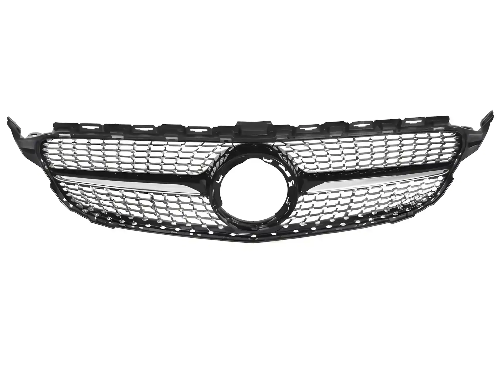 Grill Mercedes C-Class (W205 / S205 / C205 / A205) 2018 – 2023 │ Sportsgrill diamond - svart krom – bilde 2