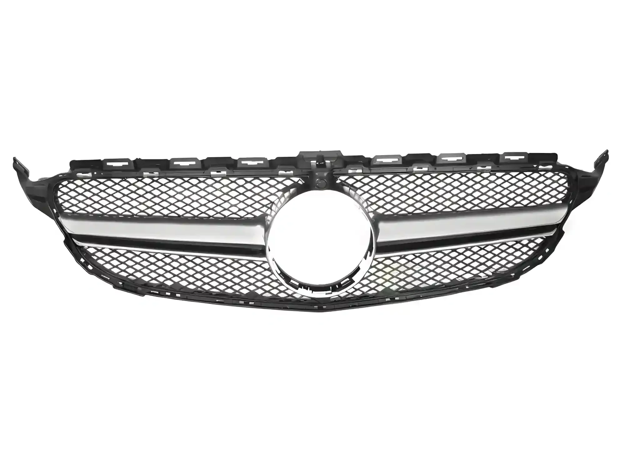 Grill Mercedes C (W205/S205/C205/A205) 2014 – 2018 │ Sportsgrill GT-stil - svart / sølv – bilde 2