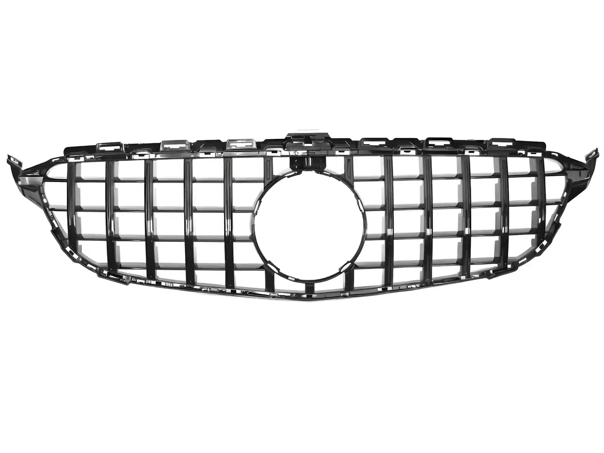 Grill Mercedes C (W205 / S205 / C205 / A205) 2014 – 2023 │ Sportsgrill GT-stil - svart høyglans – bilde 2