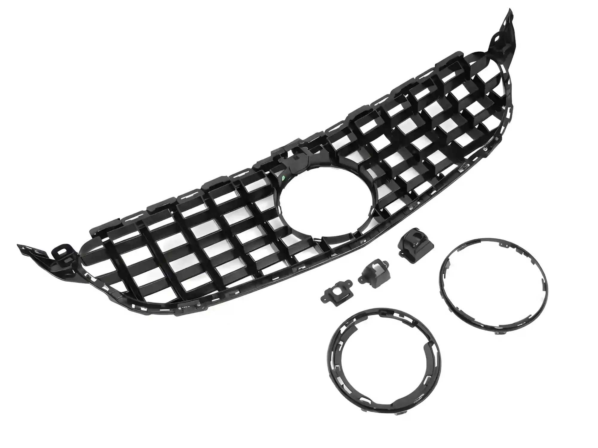 Grill Mercedes C (W205 / S205 / C205 / A205) 2014 – 2023 │ Sportsgrill GT-stil - svart høyglans – bilde 3