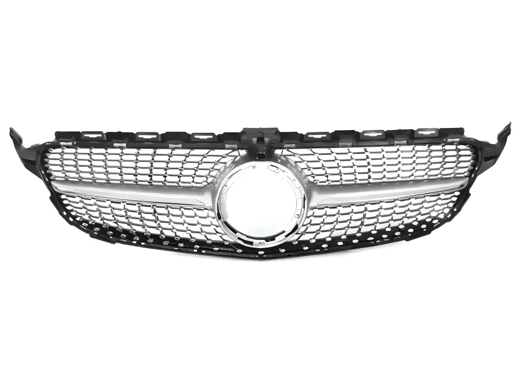 Grill Mercedes C (W205 / S205 / C205 / A205) 2018 – 2023 │ Sportsgrill diamond - sølv krom – bilde 2