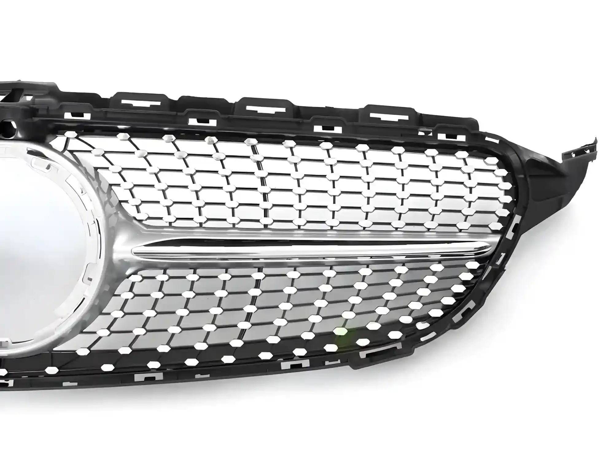 Grill Mercedes C (W205 / S205 / C205 / A205) 2018 – 2023 │ Sportsgrill diamond - sølv krom – bilde 3
