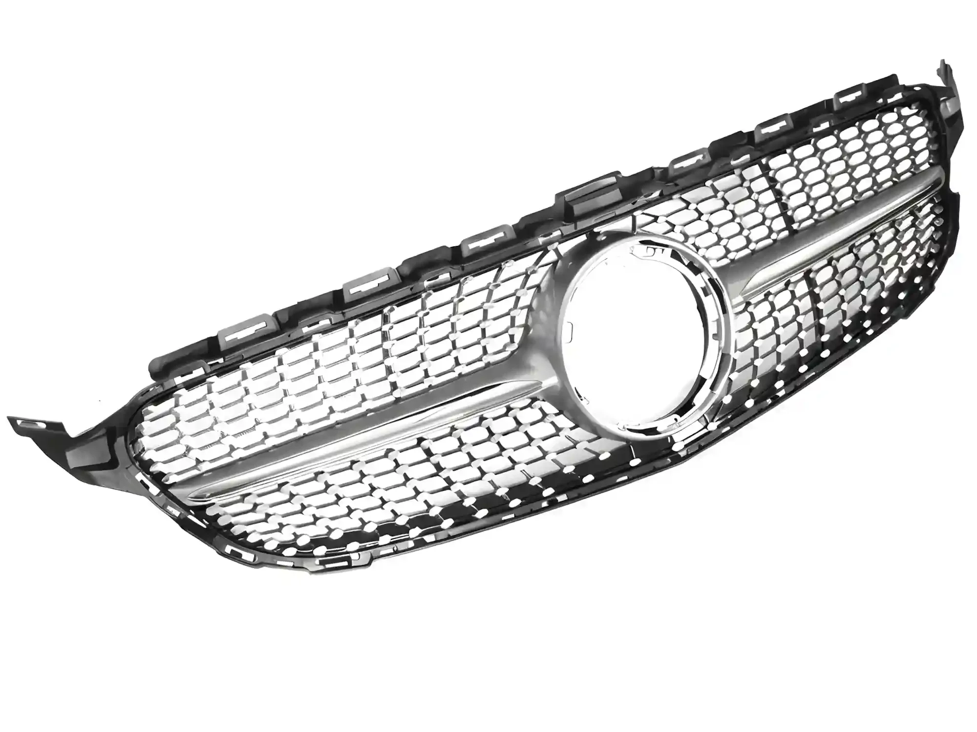 Grill Mercedes C (W205 / S205 / C205 / A205) 2018 – 2023 │ Sportsgrill diamond - sølv krom