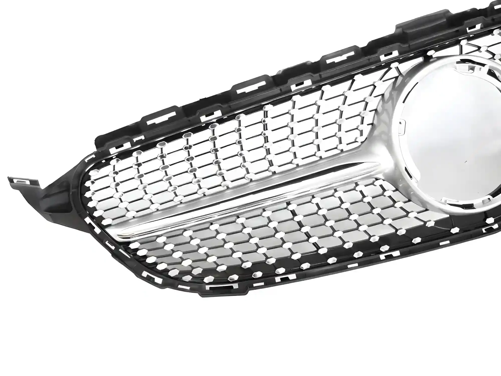 Grill Mercedes C (W205 / S205 / C205 / A205) 2018 – 2023 │ Sportsgrill diamond - sølv krom – bilde 3