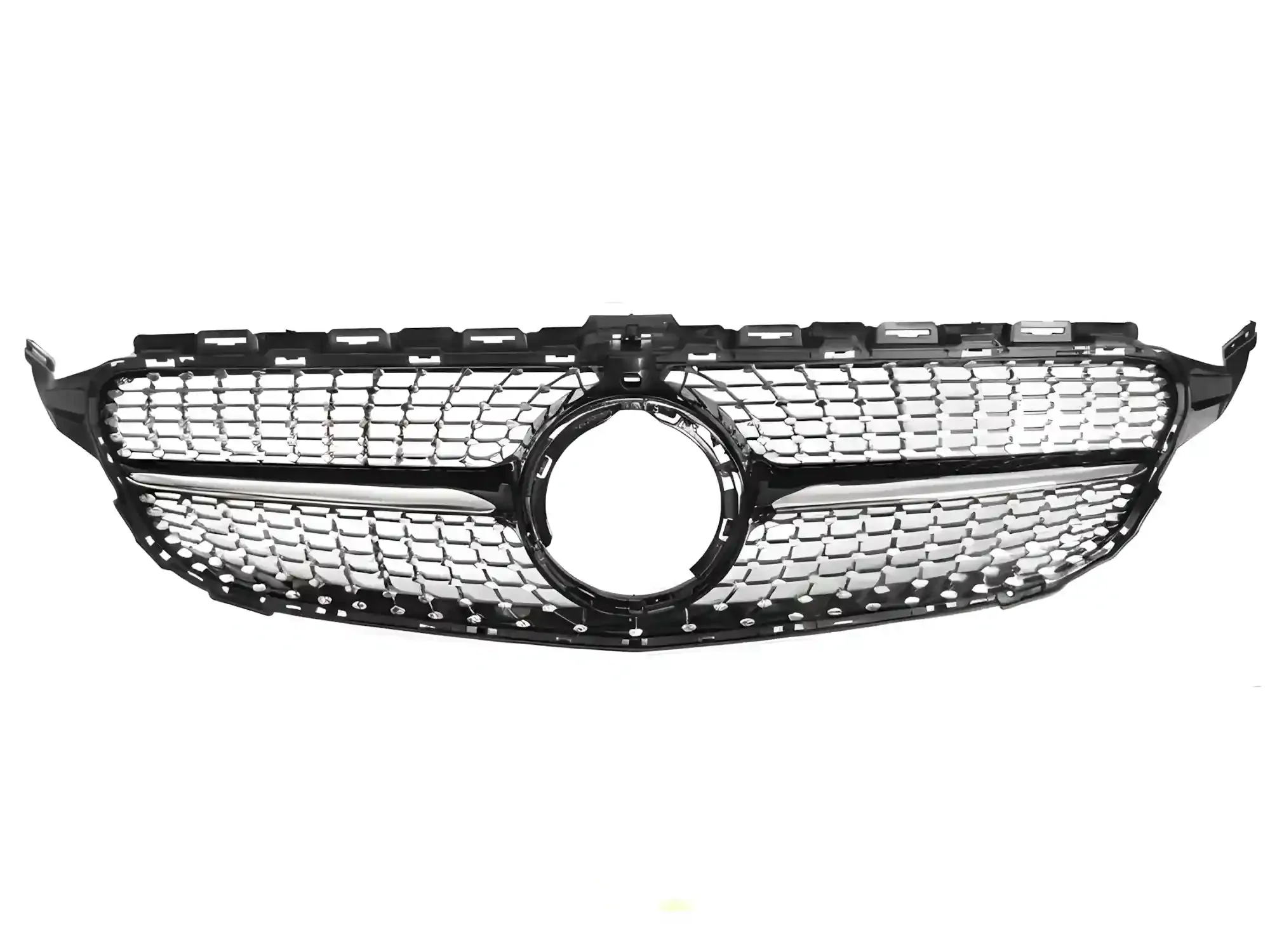 Grill Mercedes C (W205 / S205 / C205 / A205) 2018 – 2023 │ Sportsgrill diamond - svart / krom – bilde 2