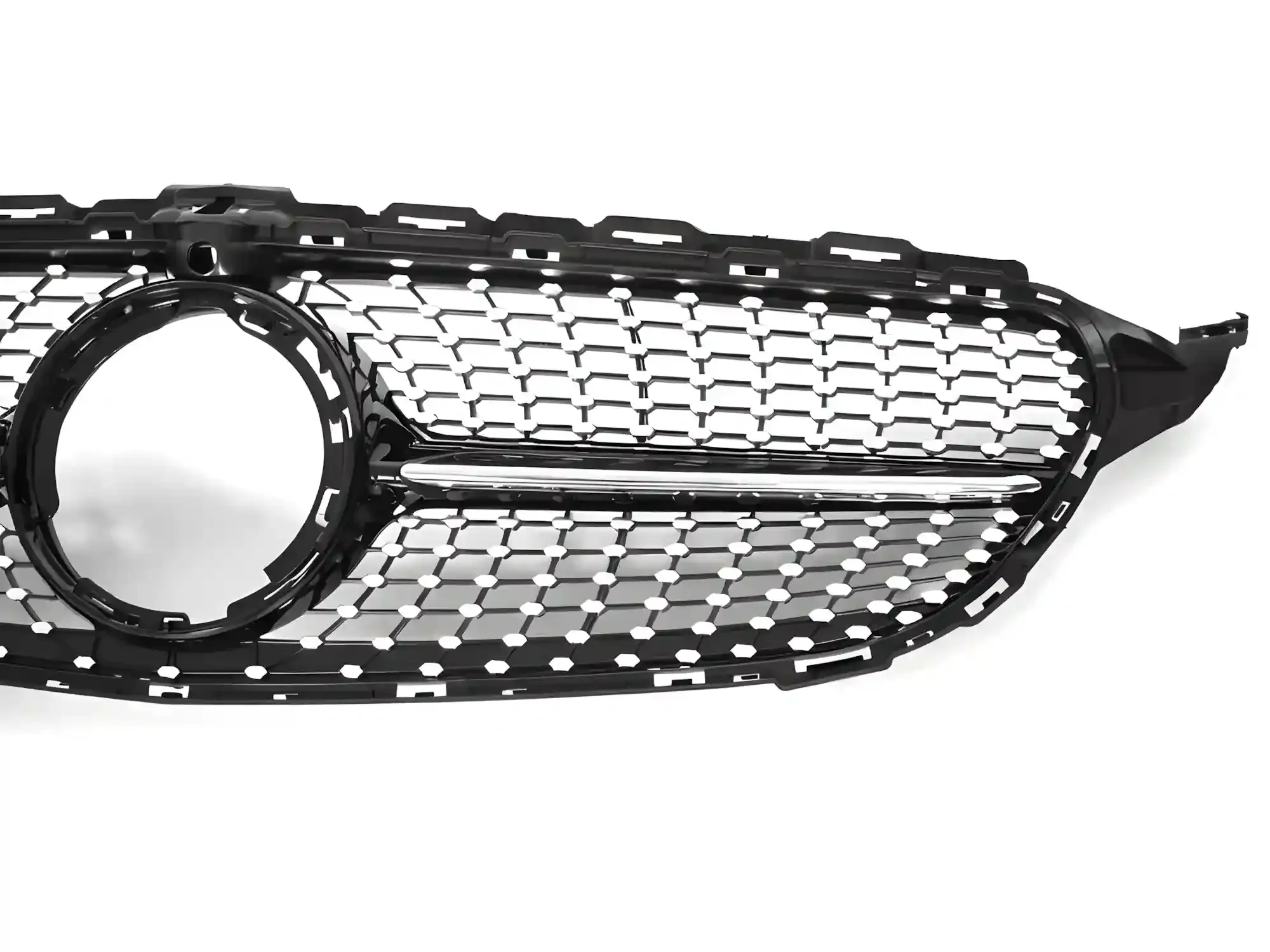 Grill Mercedes C (W205 / S205 / C205 / A205) 2018 – 2023 │ Sportsgrill diamond - svart / krom – bilde 3