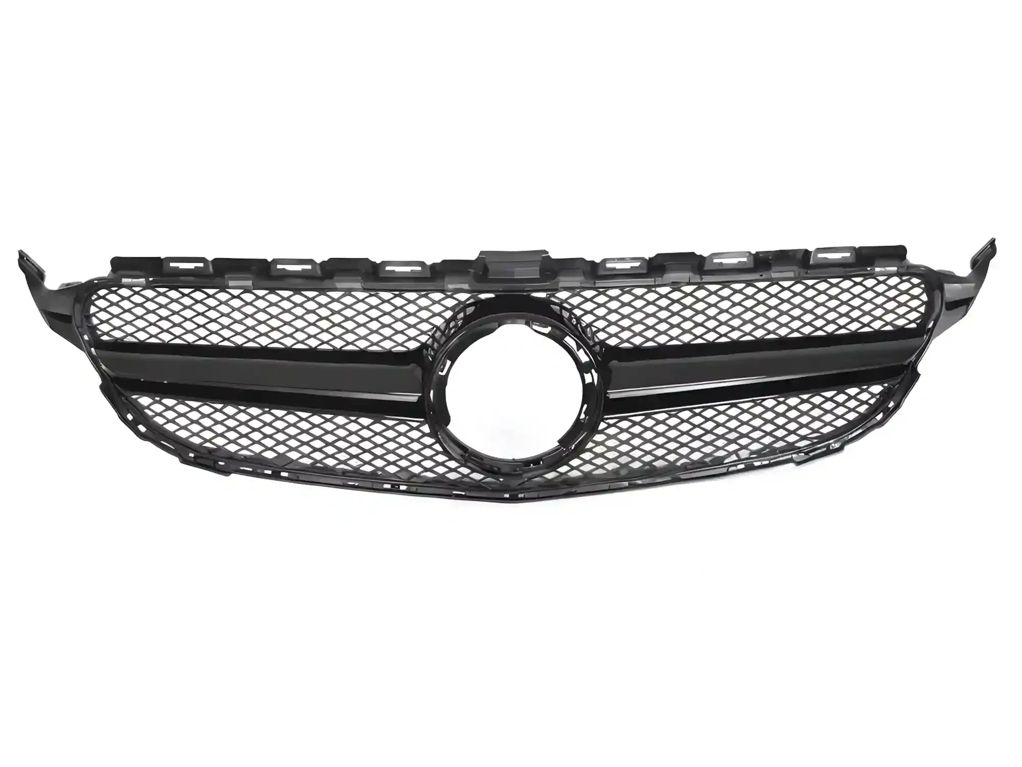 Grill Mercedes C (W205 / S205 / C205 / A205) 2018 – 2023 │ Sportsgrill GT-stil - svart høyglans – bilde 2