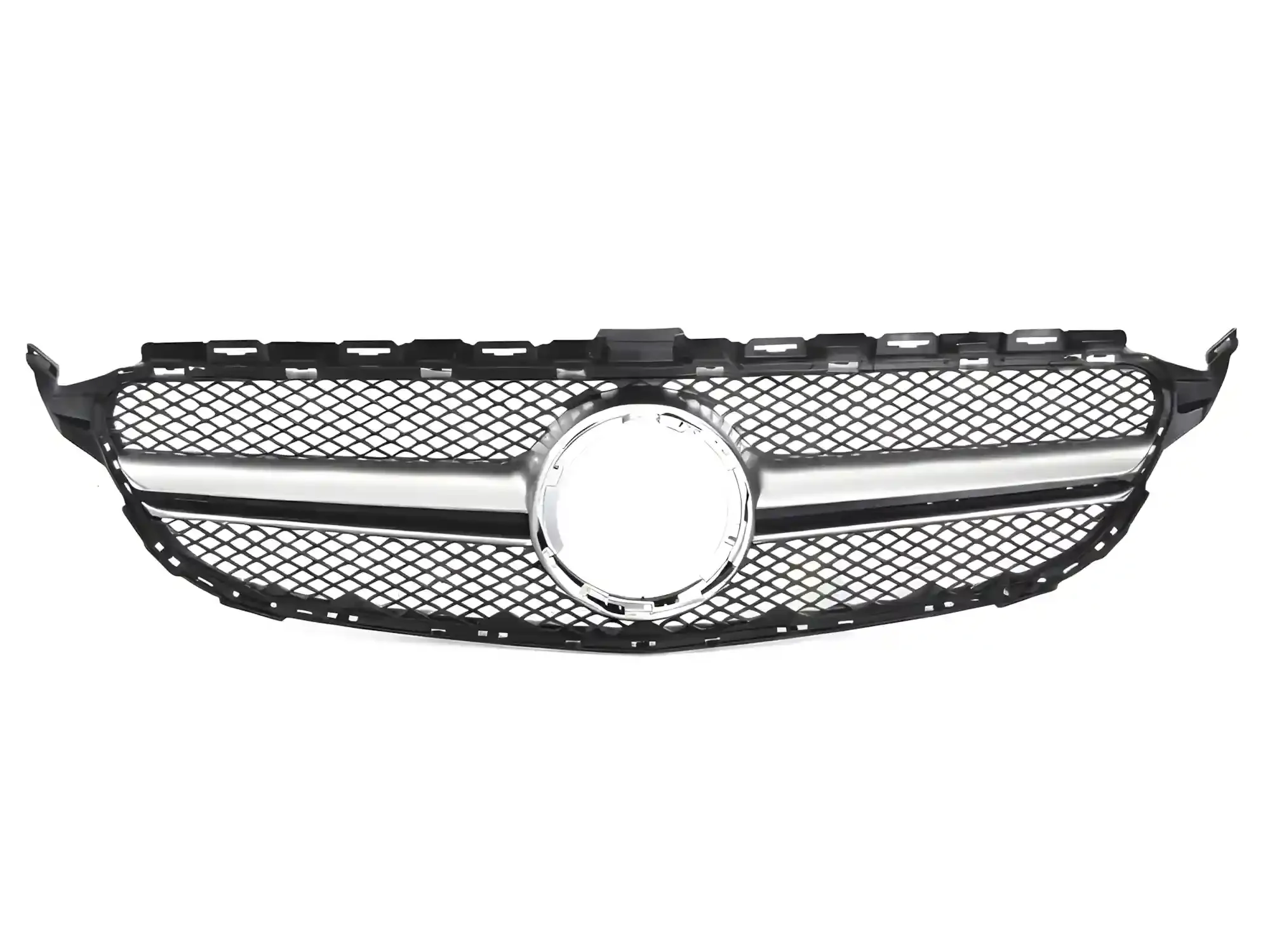 Grill Mercedes C (W205 / S205 / C205 / A205) 2018 – 2023 │ Sportsgrill GT-stil - svart / sølv – bilde 2