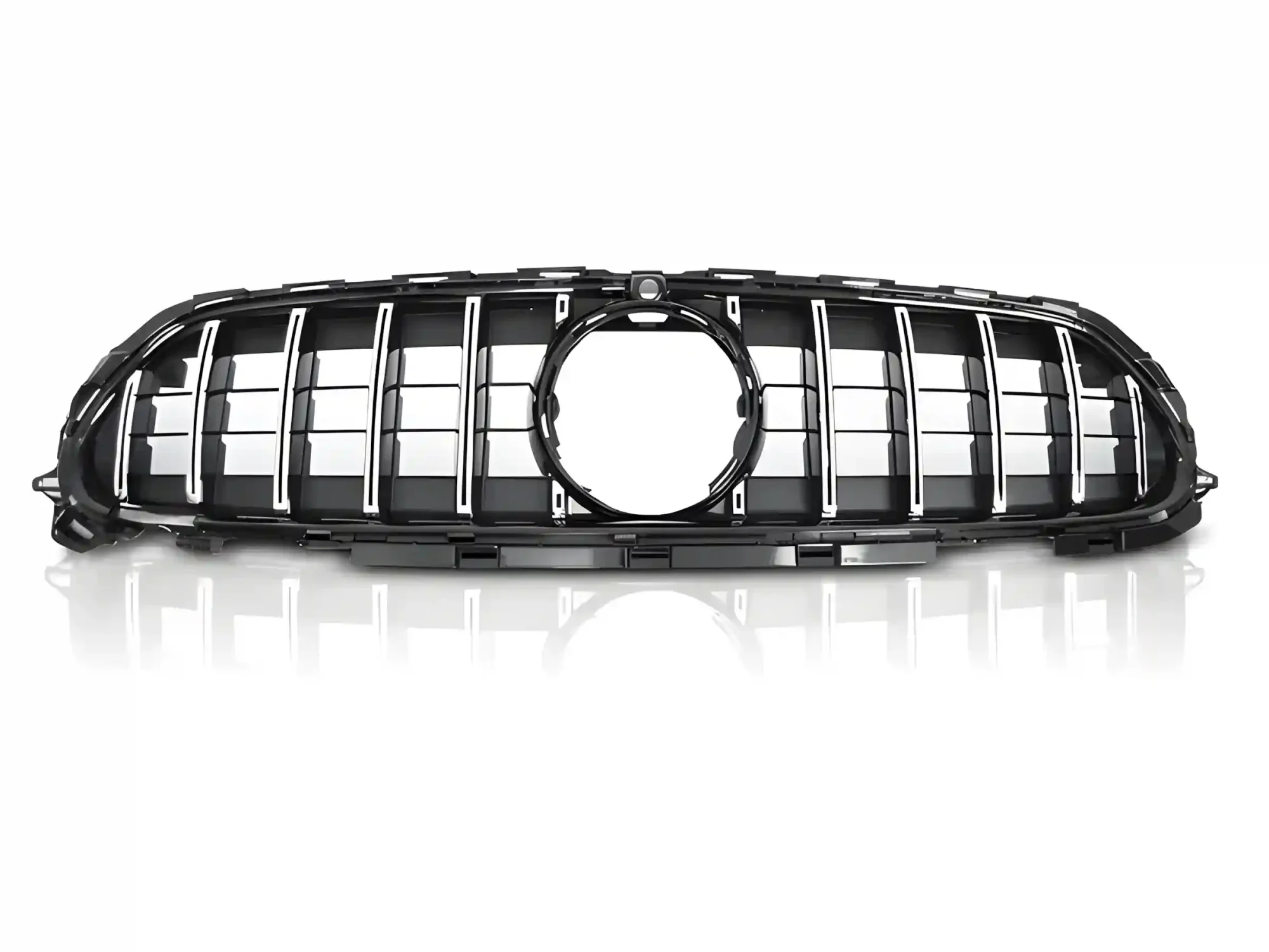 Grill Mercedes E-Class (W213) Facelift 2020 - 2023 │ Sportsgrill panamericana - svart høyglans / krom – bilde 2